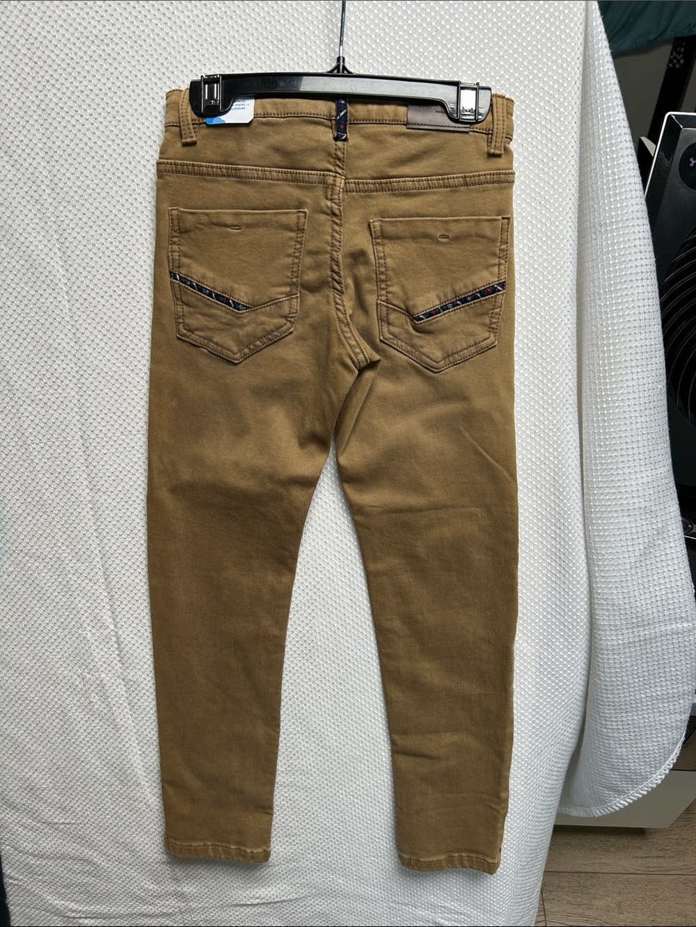 Mayoral soft stretchy Skinny Jeans in Tan Brown. Adjustable waist. Size 7 NWT. - Picture 3 of 5
